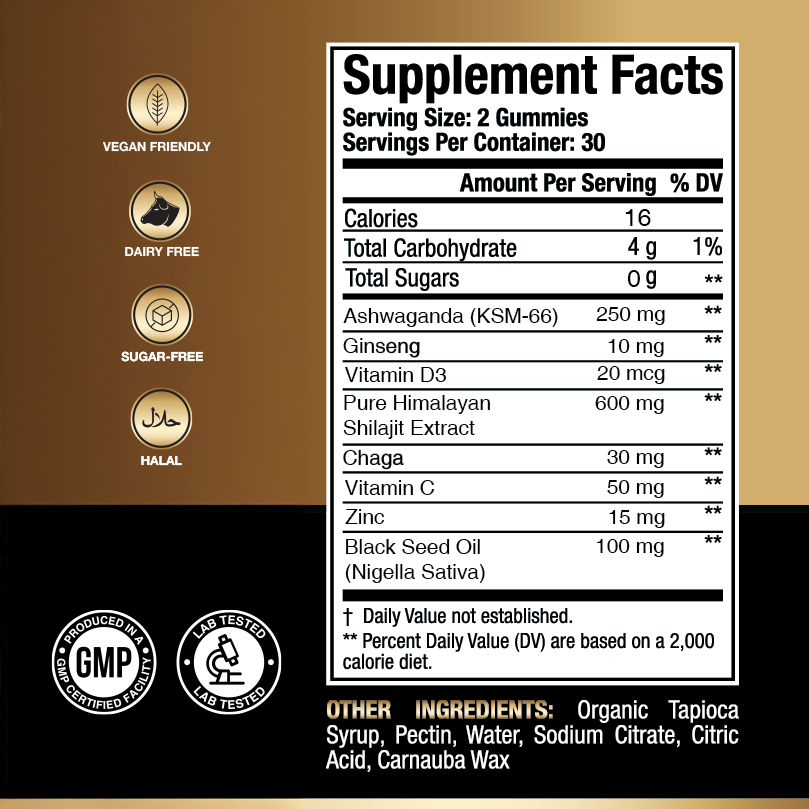 WellHerb Shilajit + Blackseed Oil Gummies